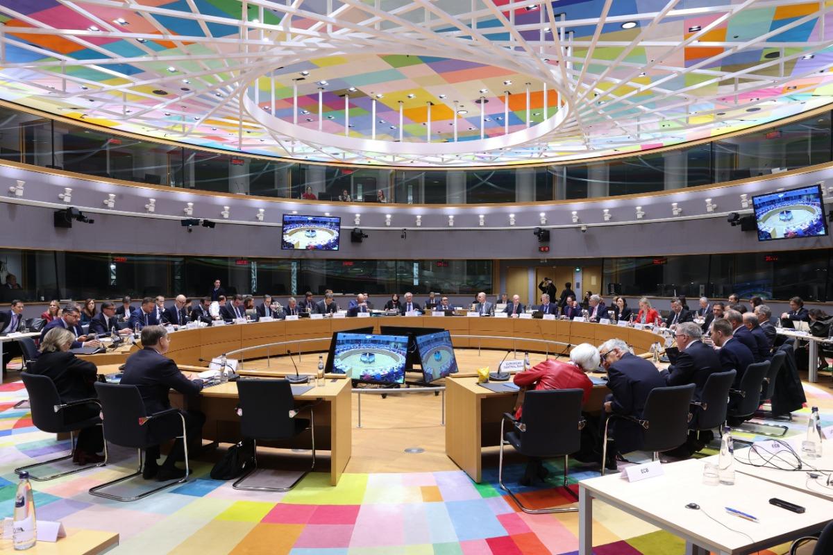 A Eurogroup meeting of EU finance ministers held this week. Photo: EU Council