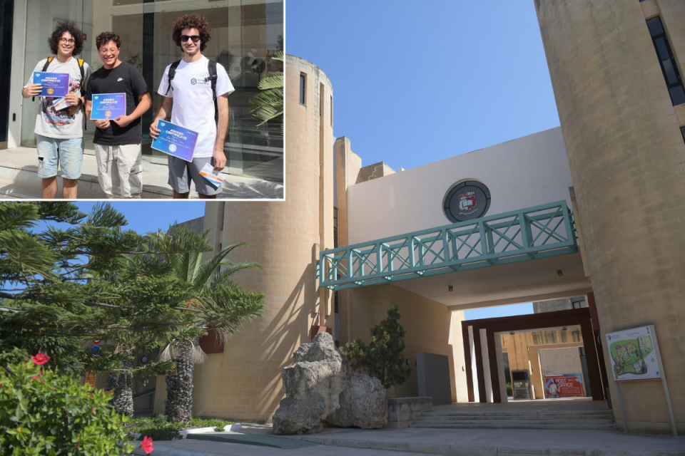 UoM said they supported lecturer Mark Joseph Vella, who stands accused being an accomplice to the alleged crimes of his students Michael Debono, Giorgio Grigolo and Luke Bjorn Scerri (inset). Photo: Matthew Mirabelli (main)/Facebook (inset).