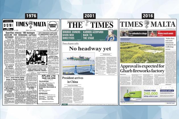 July 2: The front page of Times of Malta 10, 25 and 50 years ago