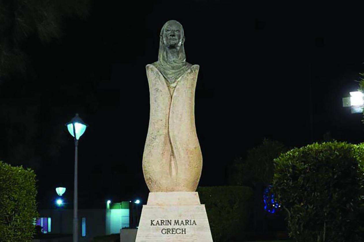 A memorial to Karin Grech in San Ġwann. The 15-year-old was killed by a letter bomb addressed to her father in 1977.