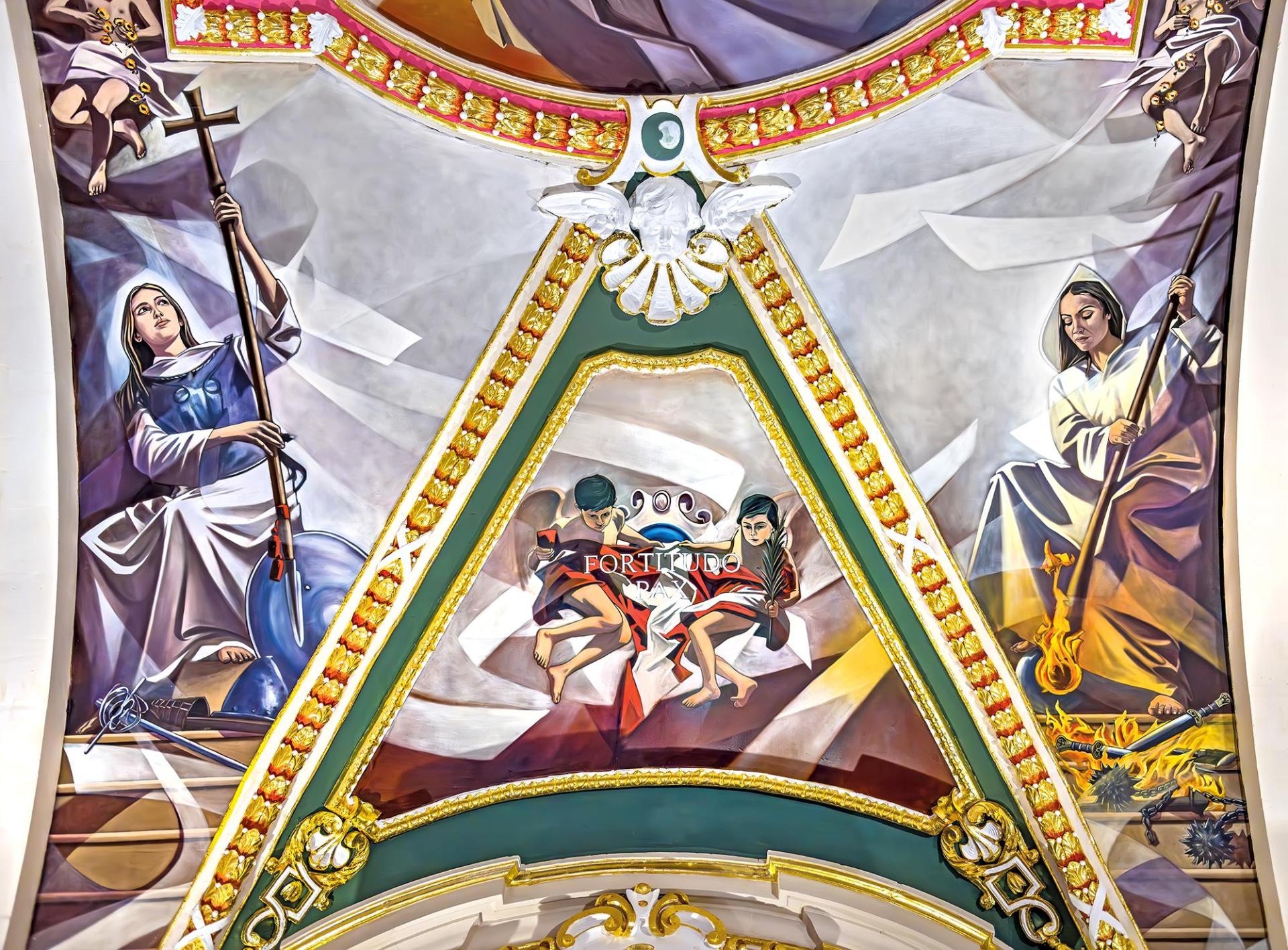 Detail of vault paintings. Photo: Daniel Cilia