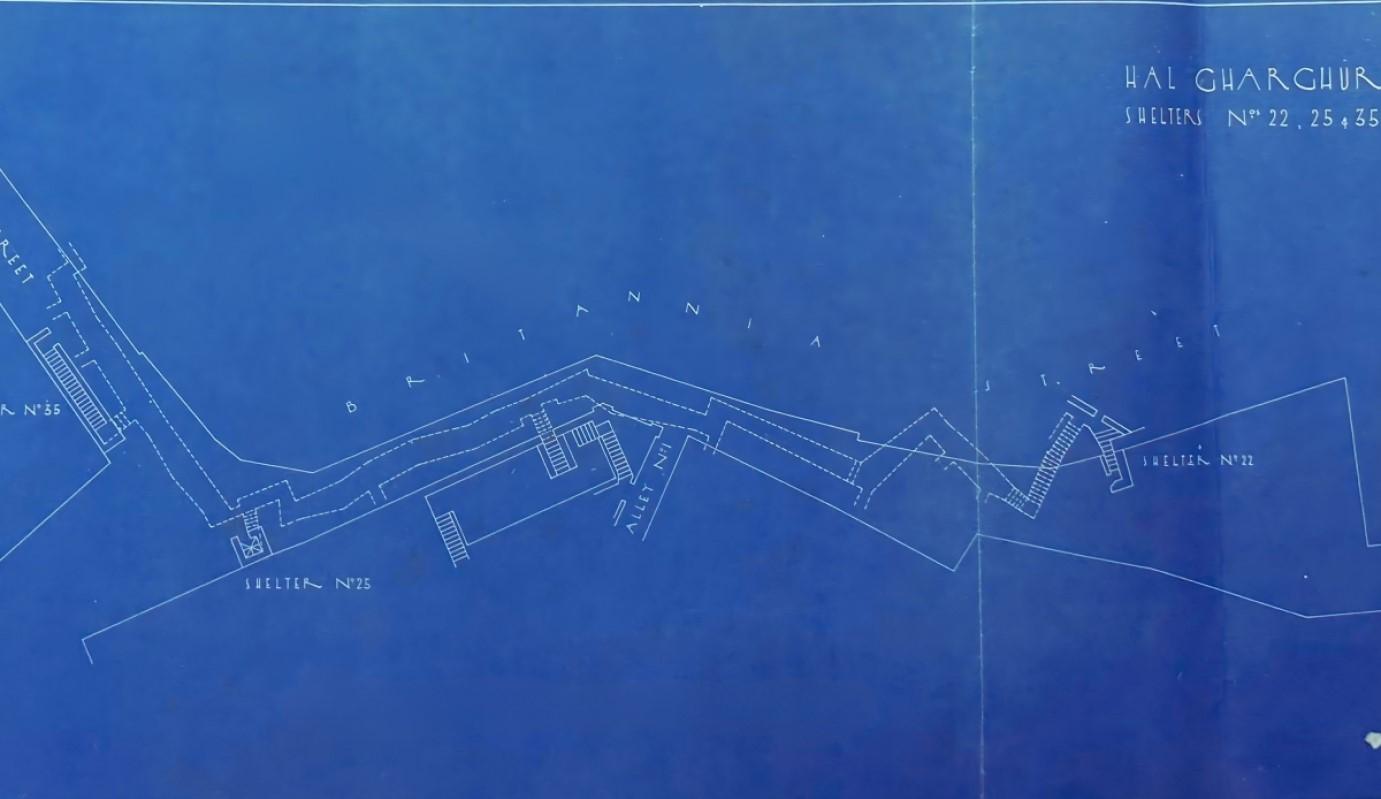 Plan for a typical public shelter in Għargħur.