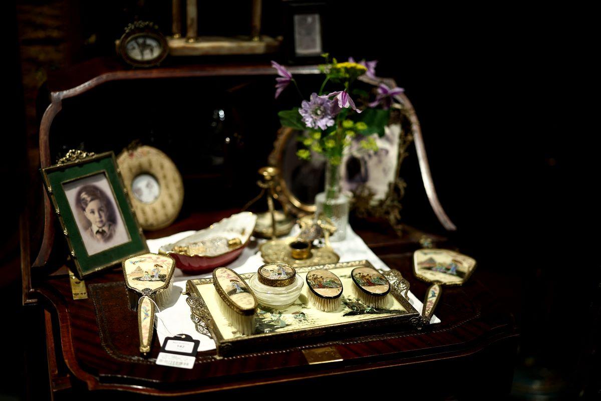 An assortment of table props used in the TV and film series <em>Downton Abbey</em>.