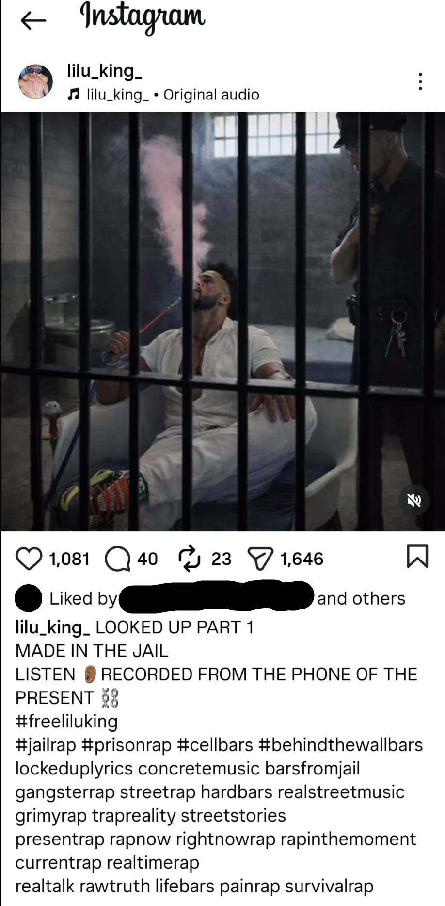A screen grab from Lilu King's Instagram account.