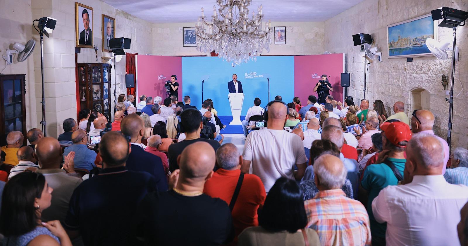 Abela was addressing a PL political event in Birgu on Fathers' Day. Photo: PL