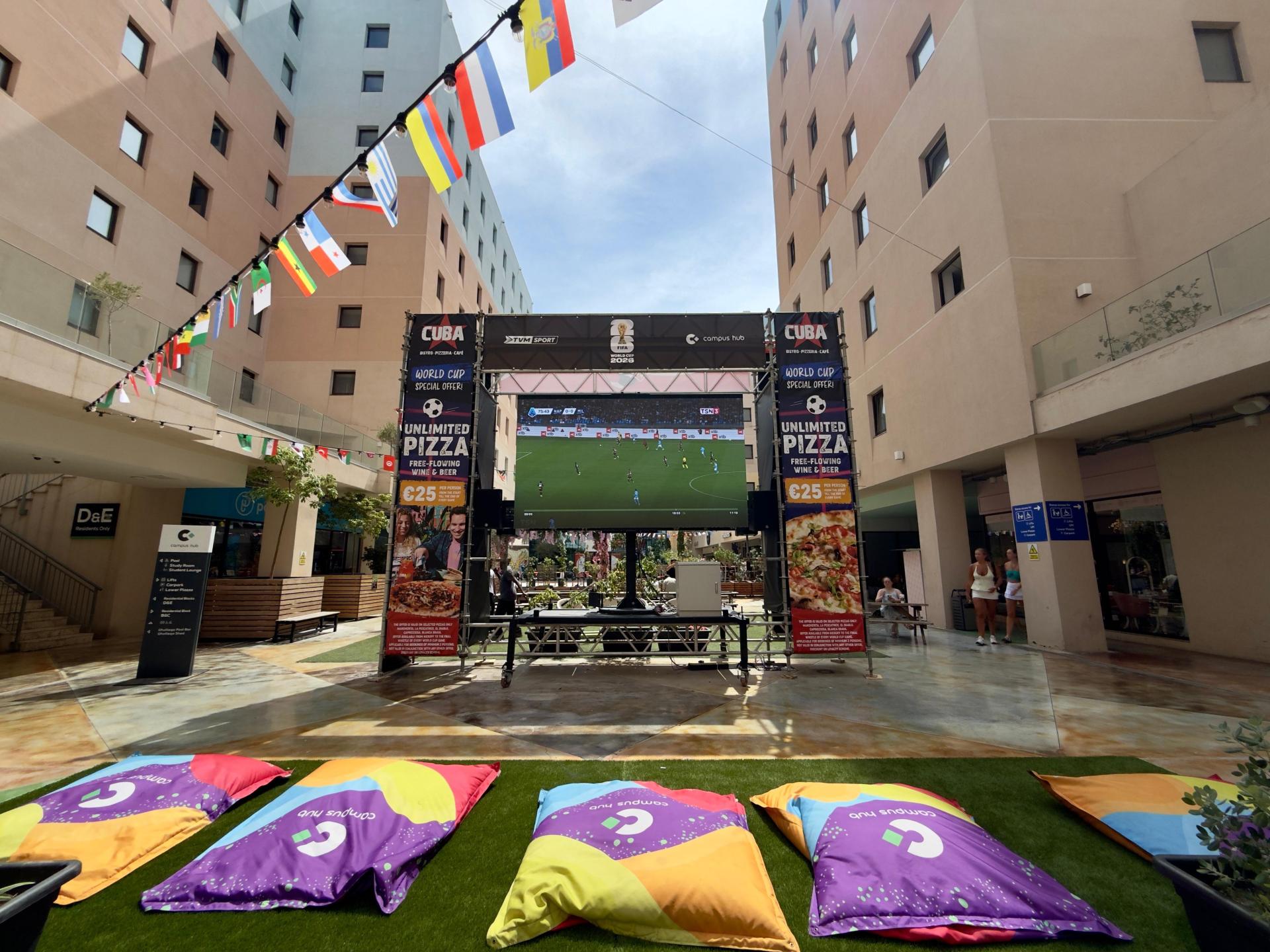 The fanzone at Campus Hub. Photo: Jonathan Borg