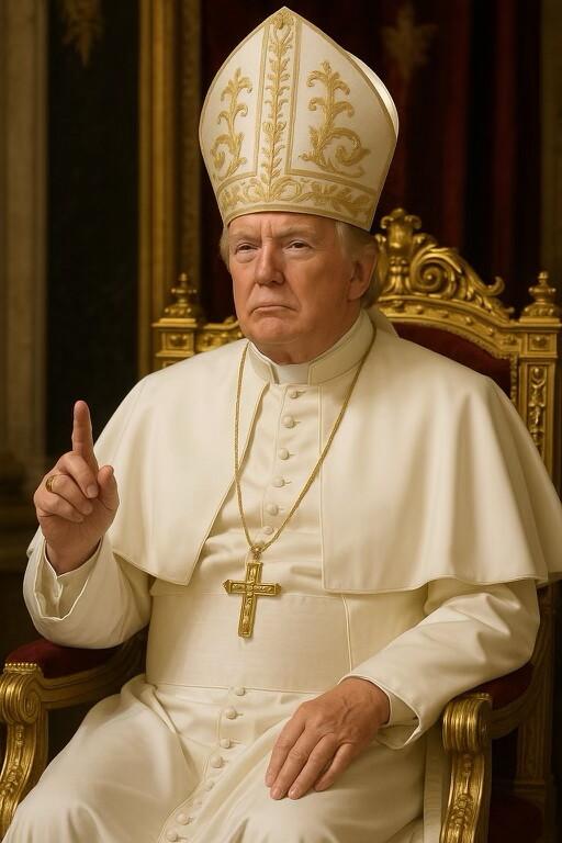 AI generated image of Donald Trump dressed as pope.