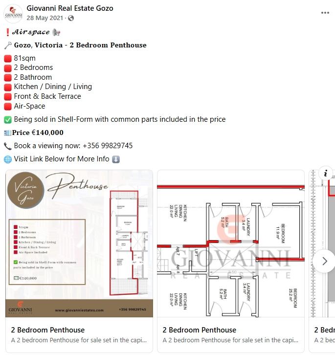 Screenshot: Property listings in 2021.