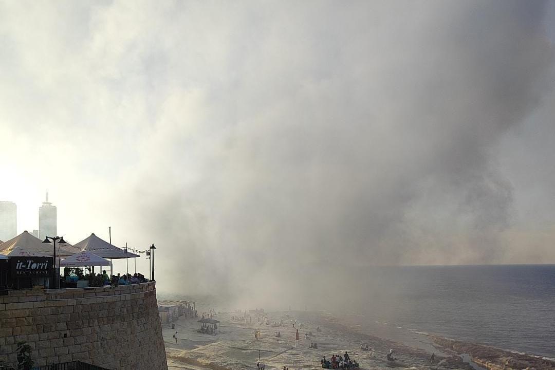 Smoke over It-Torri in Sliema. Photo Jean Pierre Attard.