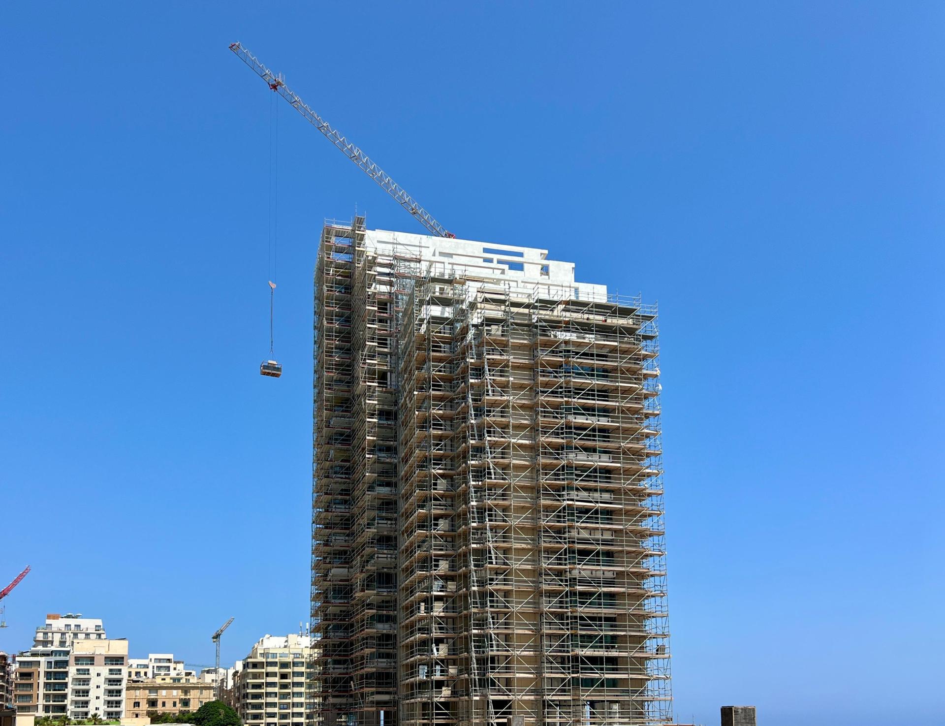 A 17-floor tower is still being completed. Photo: Chris Sant Fournier