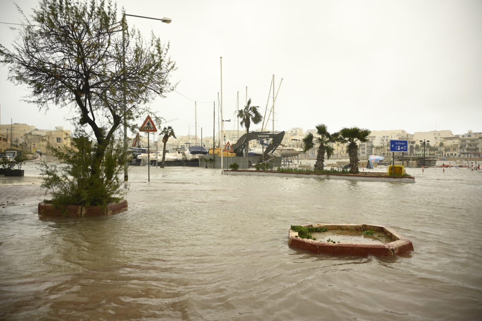Parts of Marsascala were flooded on Tuesday. Photo: Matthew Mirabelli