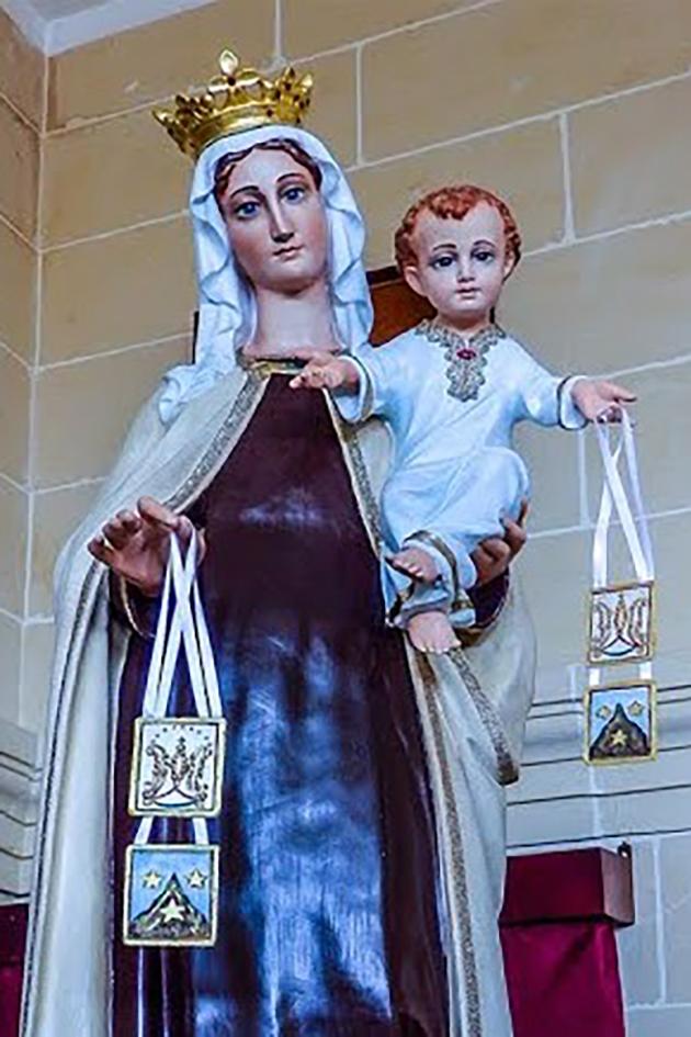 The statue of Our Lady of Mount Carmel.