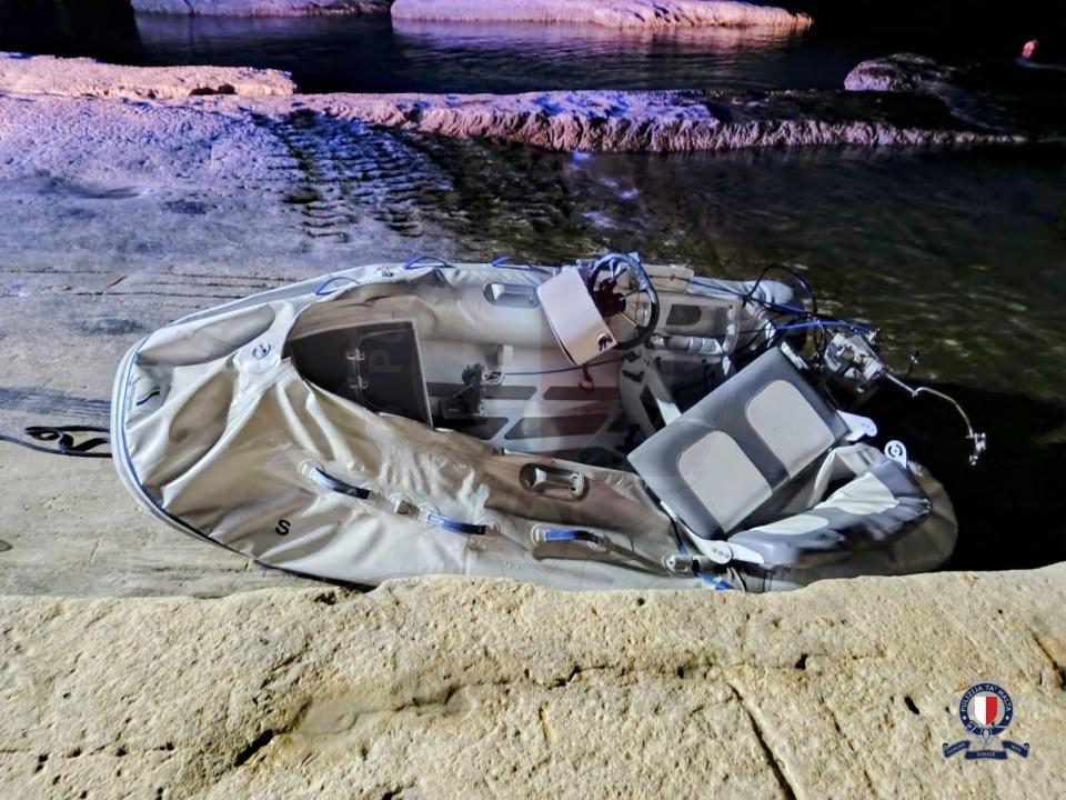 The dinghy upon which the victims were travelling. Photo: Malta Police