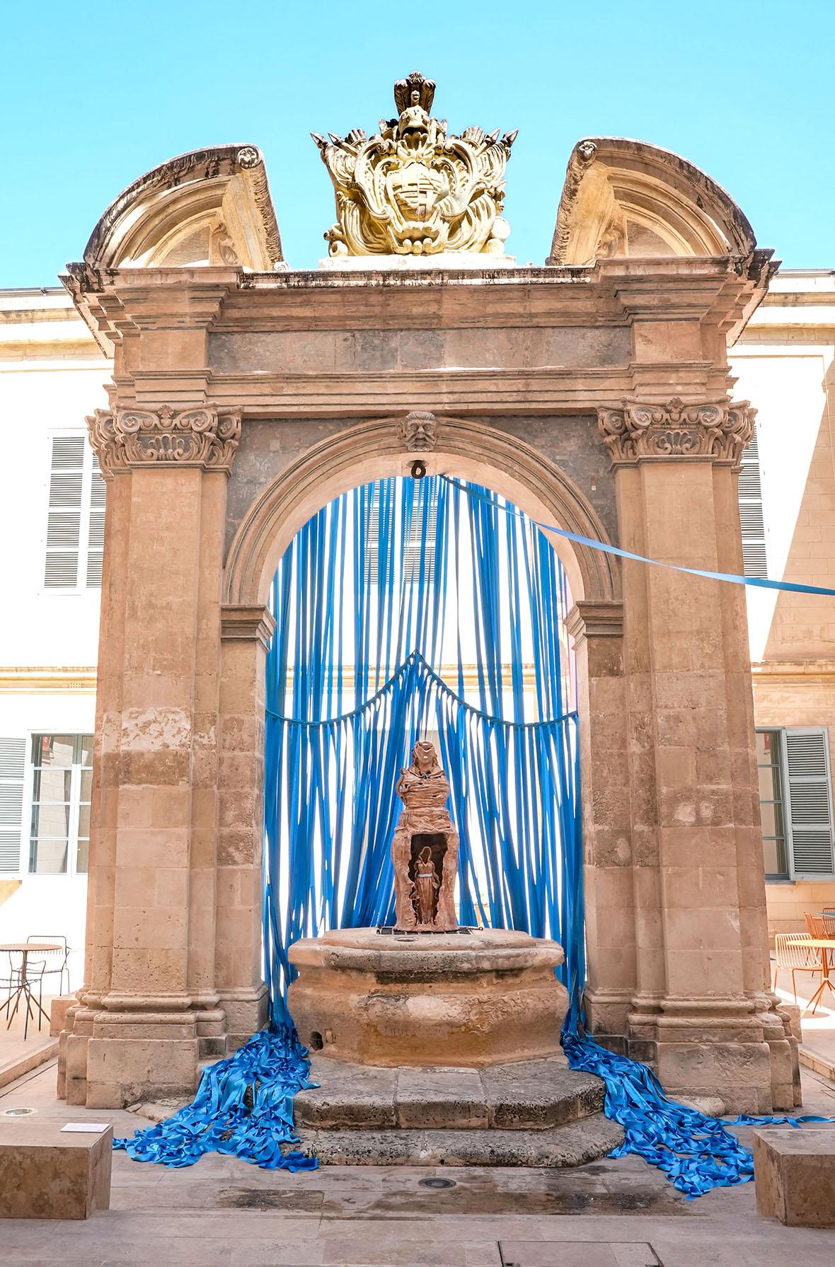The well in the courtyard of MUŻA in Valletta.