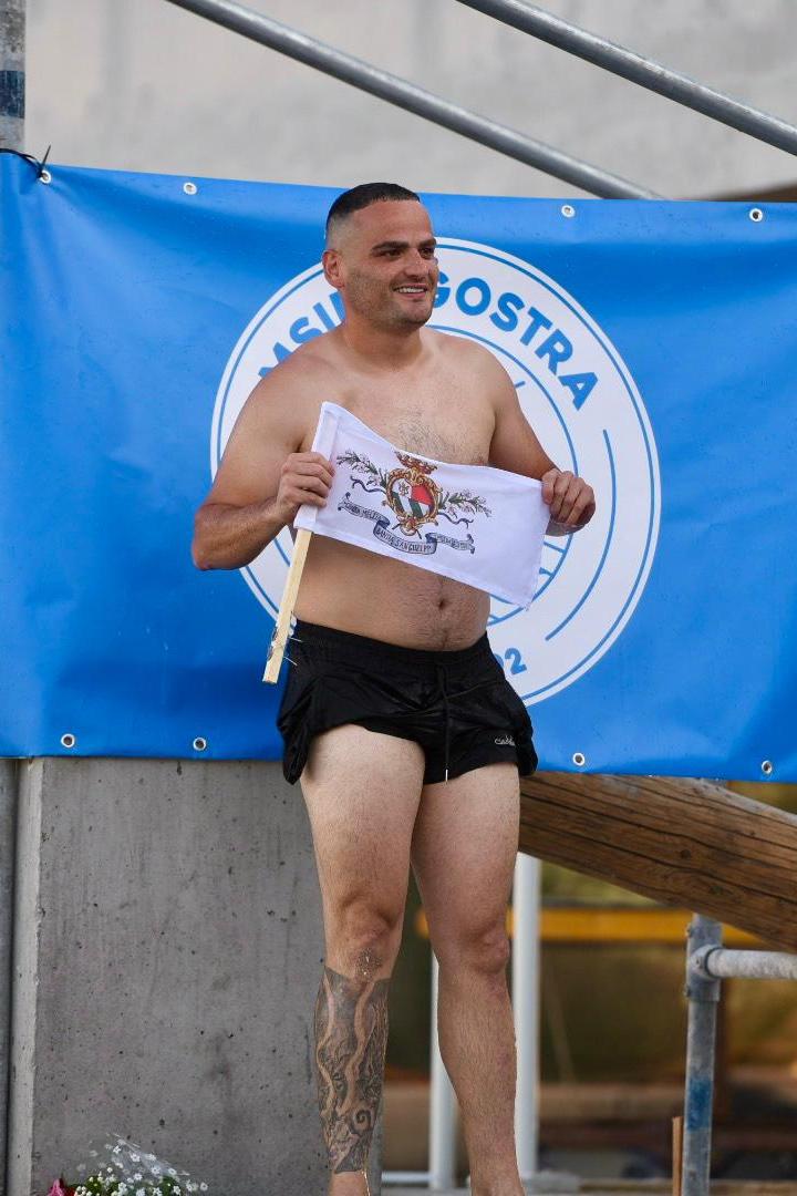 One of the intrepid participants who successfully caught a ġostra flag. Photo: Chris Sant Fournier