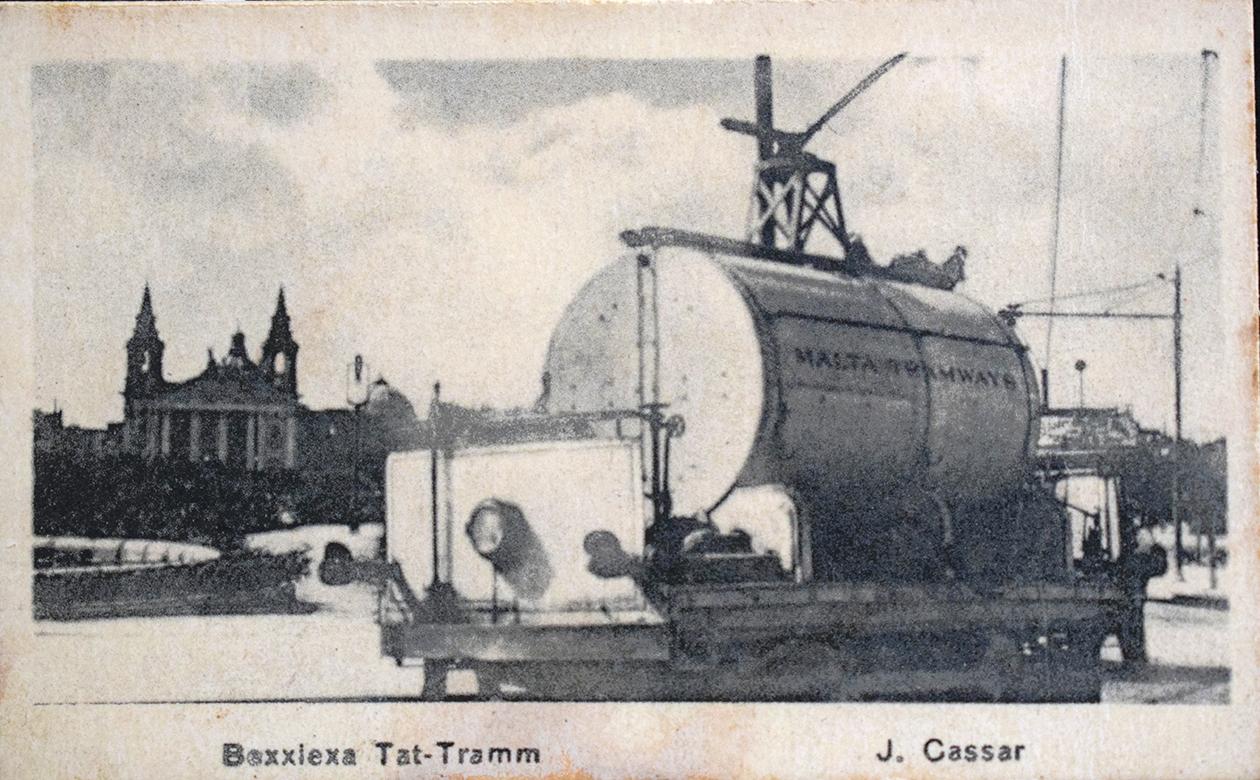 'Bexxixa tat-tramm' card by Scerri&rsquo;s cigarettes