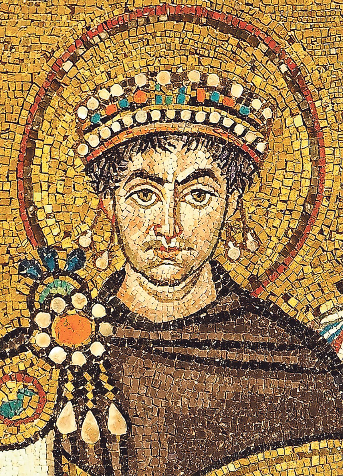 The Byzantine Emperor Justinian, who tried to re-conquer the Roman Western Empire. Malta became part of the Byzantine Empire during his reign. (From a mosaic in Ravenna, Italy)
