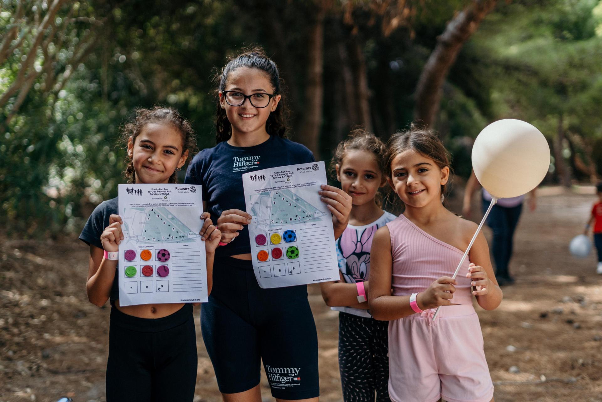 Some of the children who participated in the fun trail.