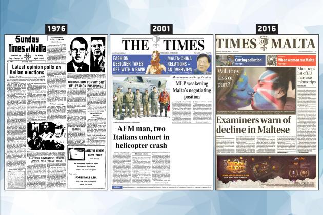June 20: The front page of Times of Malta 10, 25 and 50 years ago