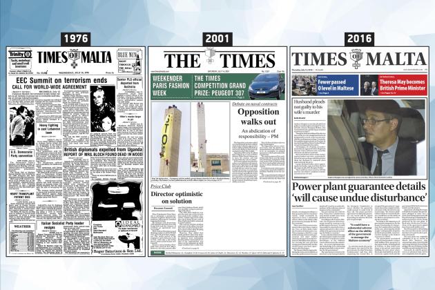 July 14: The front page of Times of Malta 10, 25 and 50 years ago