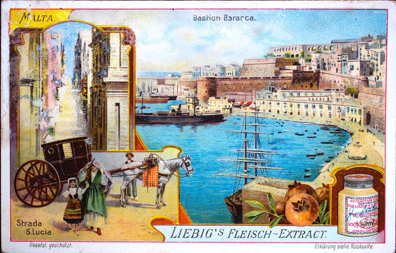 A Liebig card showing St Lucia Steps and the Barrakka Gardens.