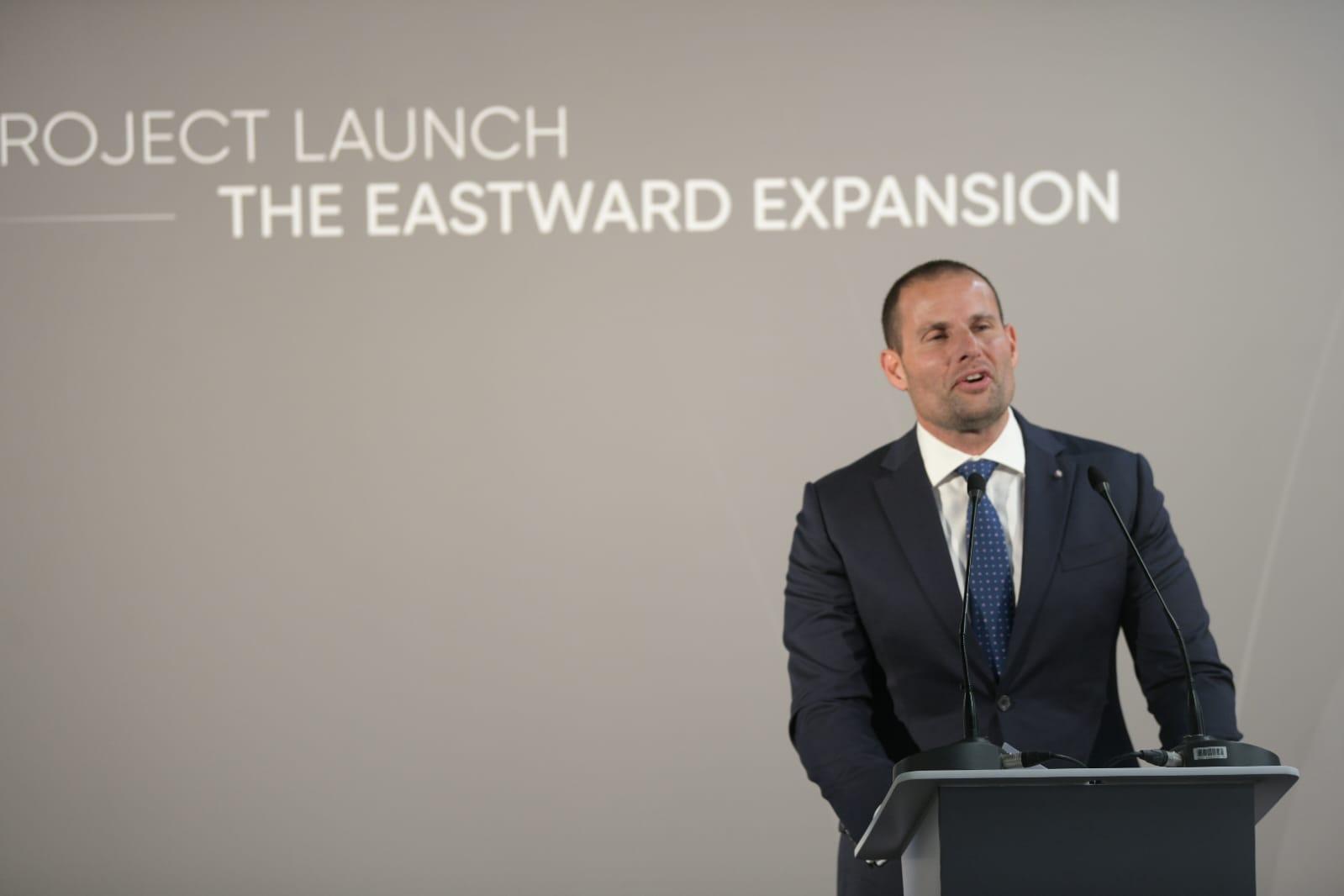 The Prime Minister speaking at the project launch Photo: Matthew Mirabelli