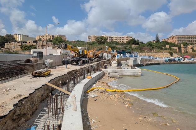 Part of Rinella Bay closed due to Storm Harry works