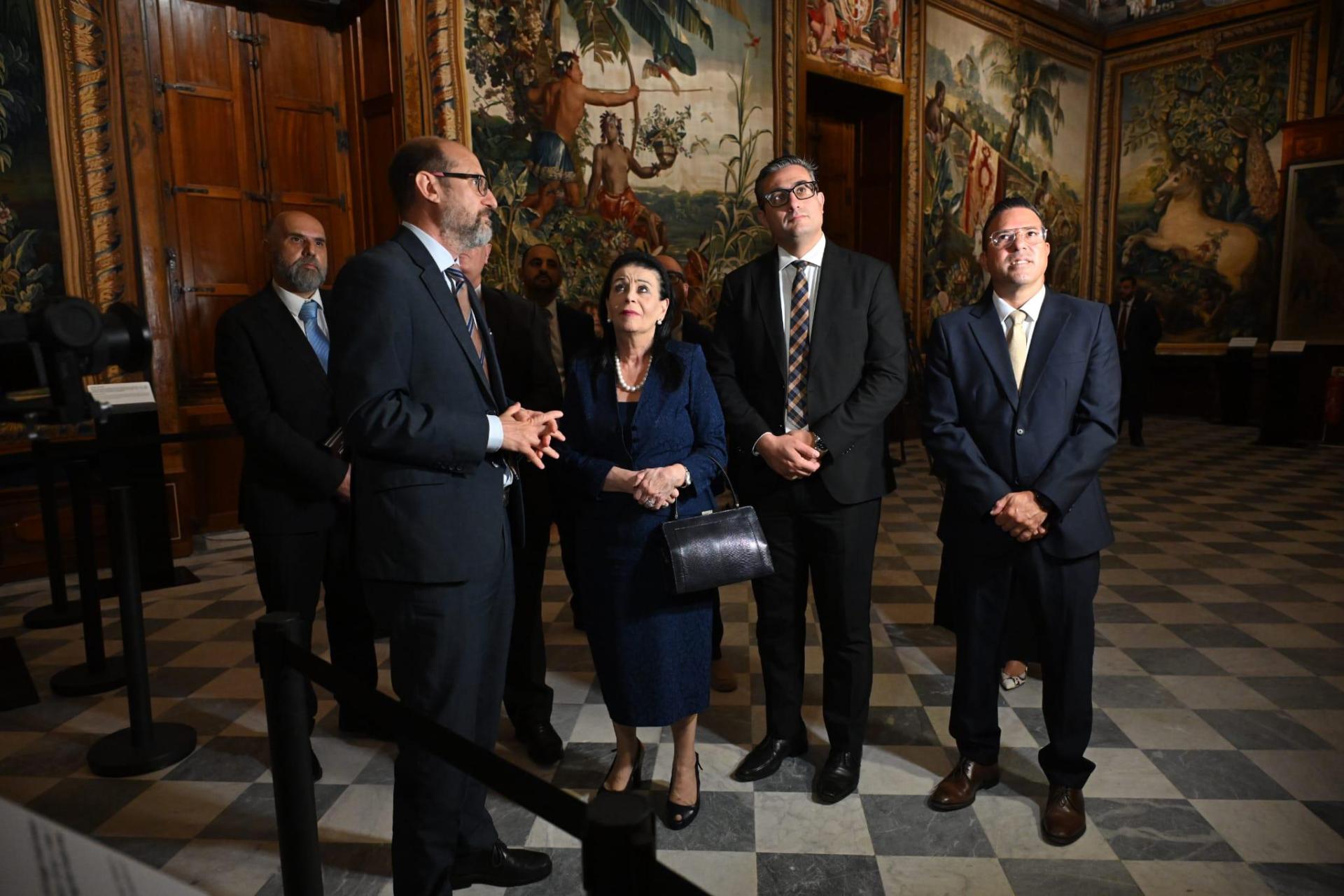 The unveiling was attended by President Myriam Debono (centre) and Culture Minister Malcolm Paul Agius Galea (2nd from right)