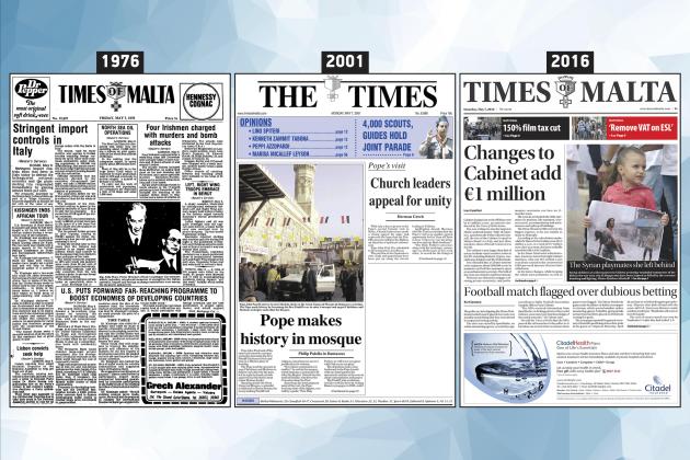 May 7: The front page of Times of Malta 10, 25 and 50 years ago