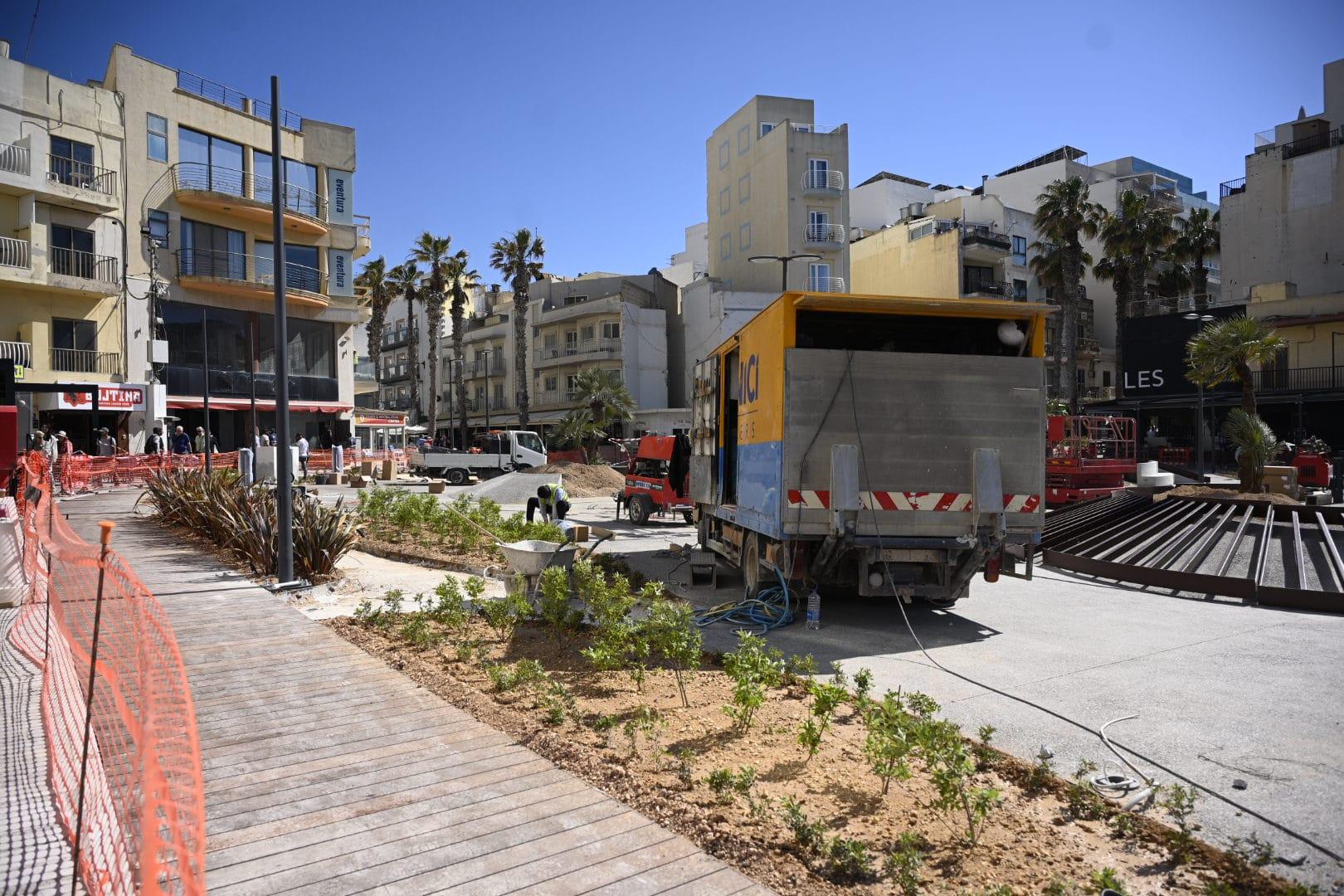 The Bugibba Sqaure nine days before the election Photo: Matthew Mirabelli