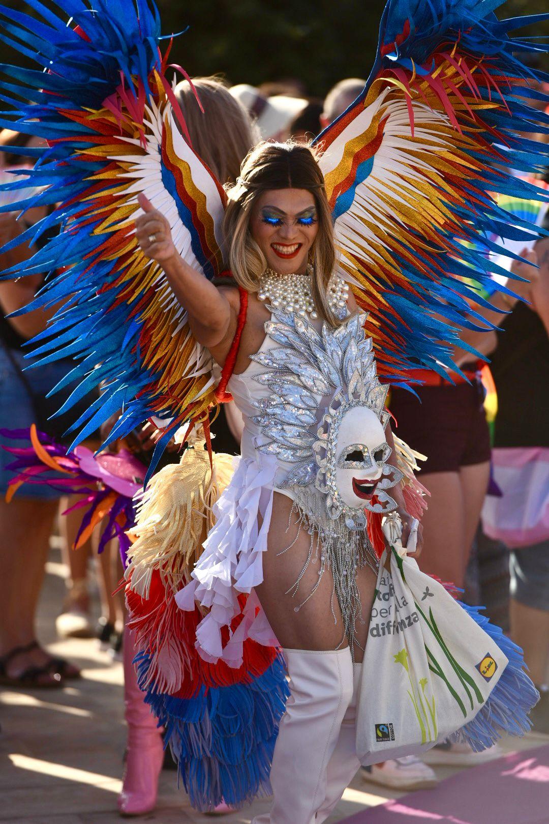 One of the many colourful revellers at Saturday's Pride parade in Valletta. Photo: Chris Sant Fournier