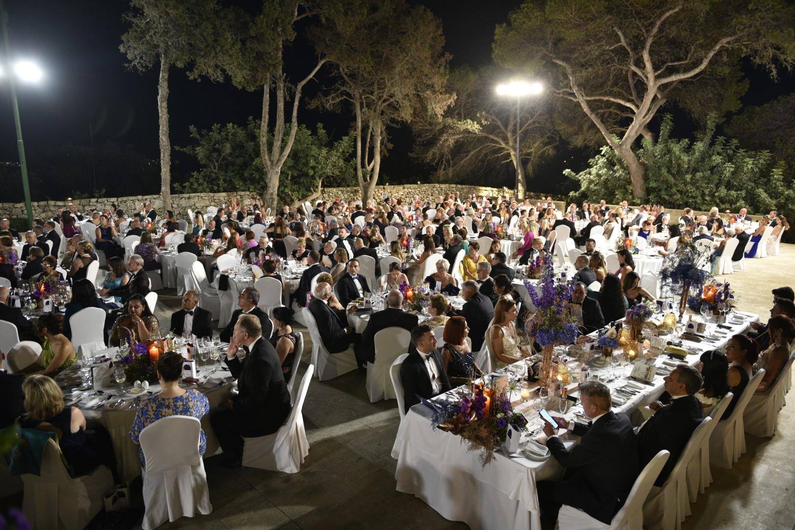 The ball traditionally hosts hundreds of guests.