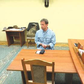 Ryan Fogle sits in the receiving office of the Federal Security Service in Moscow in this undated photograph released yesterday. Photo: Russian Federal Security Service/handout via Reuters