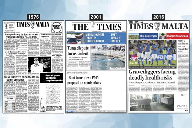 July 3: The front page of Times of Malta 10, 25 and 50 years ago