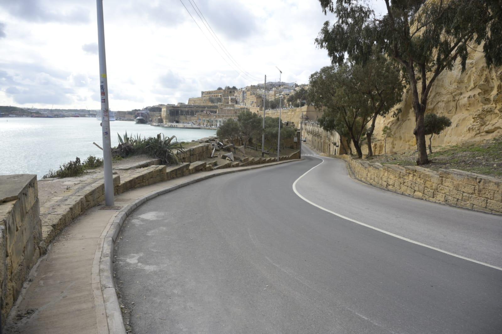 The road surface did not appear to show evidence of damage when Times of Malta visited the site. Photo: Matthew Mirabelli.