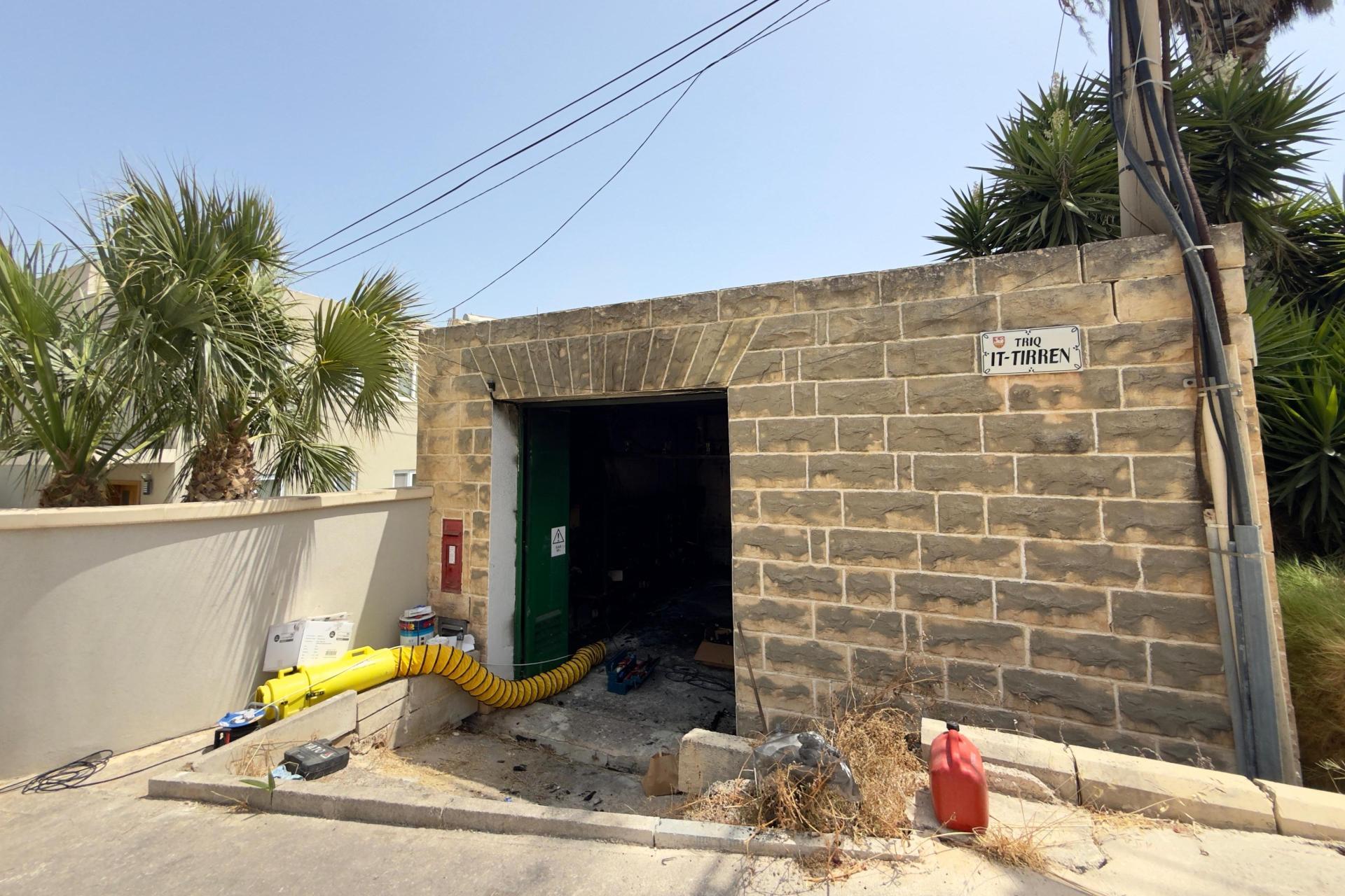 The substation at The Village/Mensija caught fire on Monday night. File photo: Jonathan Borg