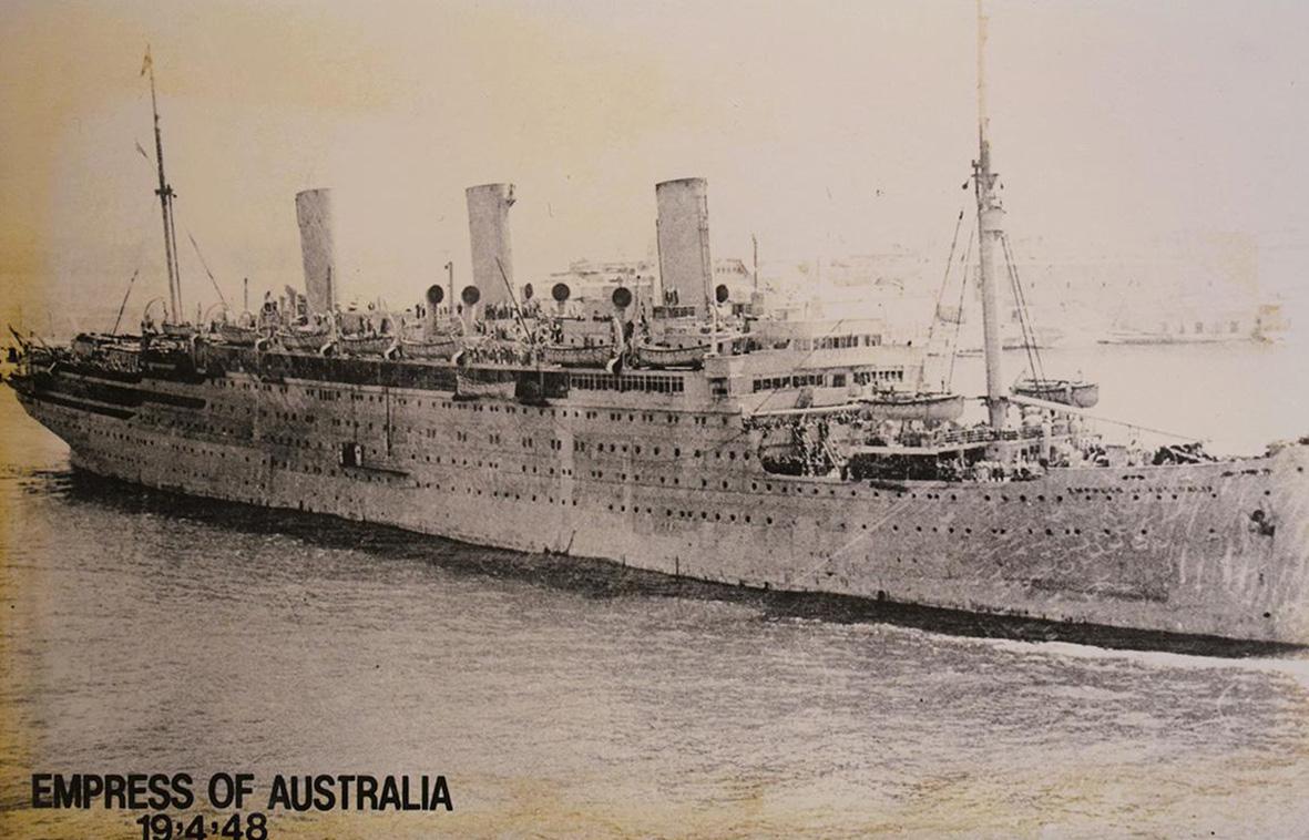The Empress of Australia in Malta in 1948. Photo: Giovanni Bonello&rsquo;s collection