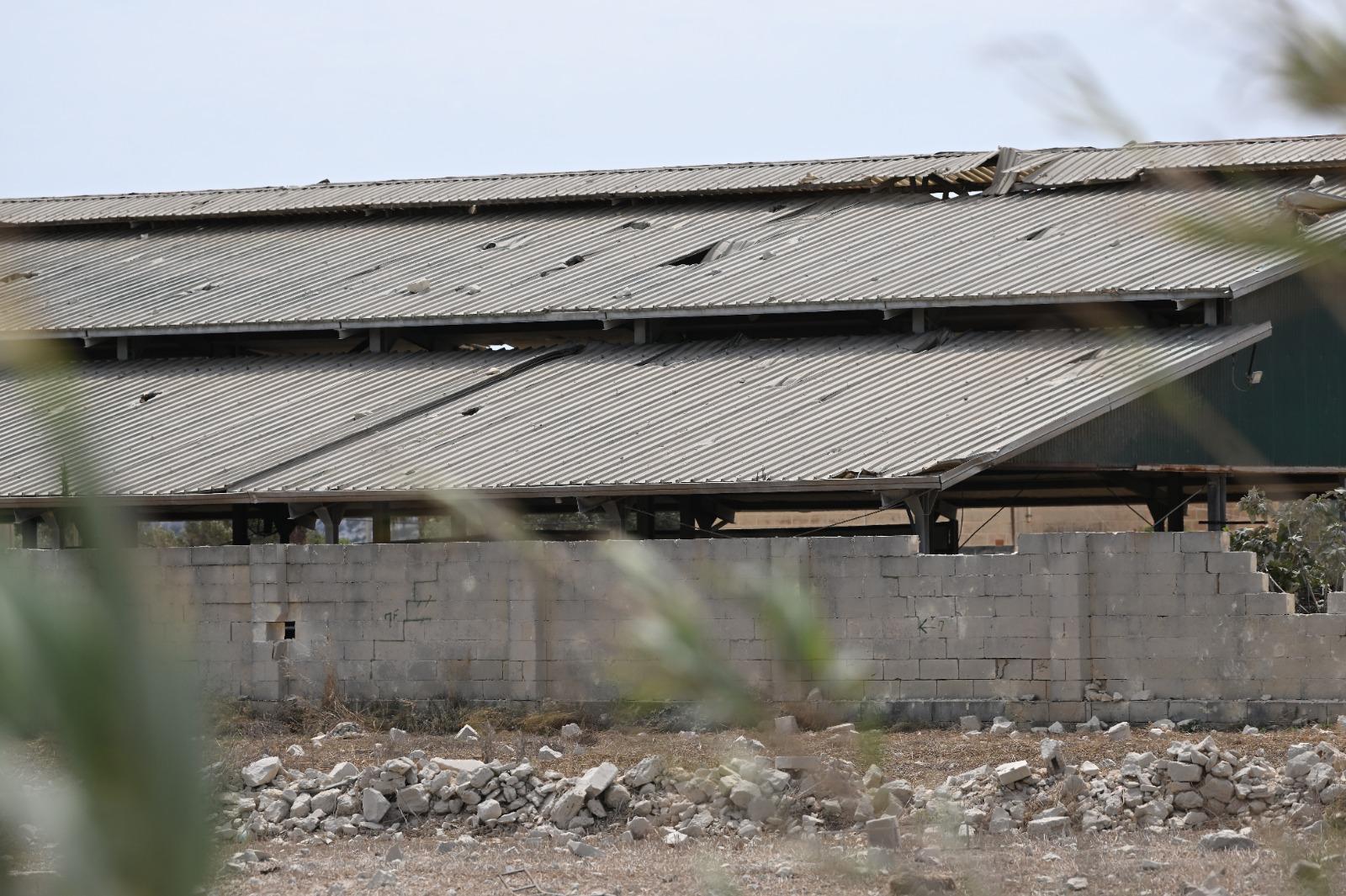 The nearby cow farm was impacted in the blast. Photo: Matthew Mirabelli