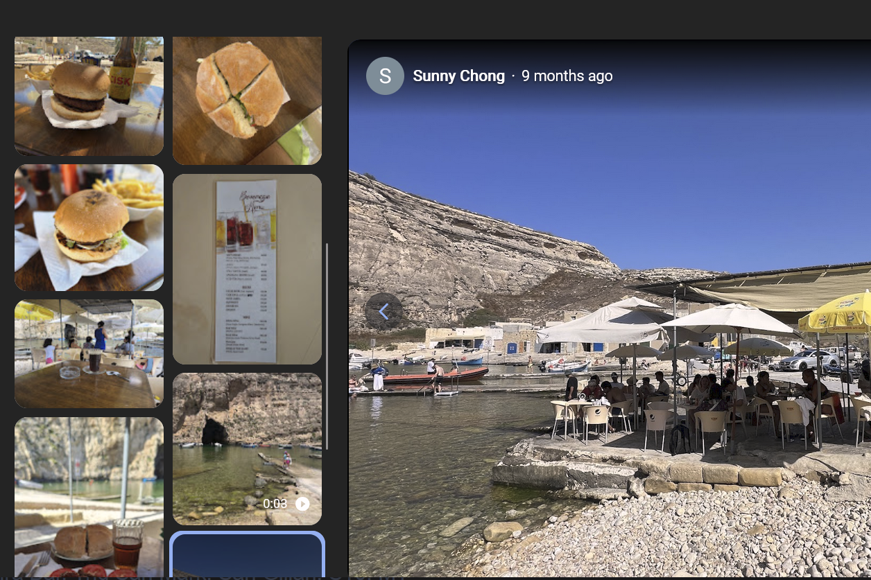 Din l-Art Ħelwa and the Coalition for Gozo's screenshots from an online search showing illegal use of the boathouse as a restaurant and a concrete platform located outside the boathouse-turned-restaurant covered with tables and chairs.
