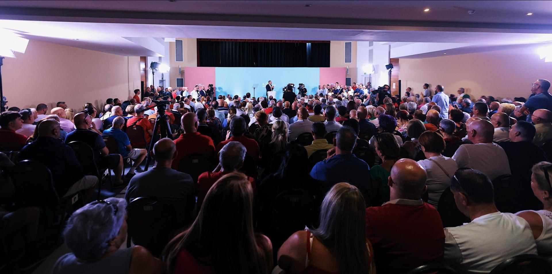 The Prime Minister was addressing a Labour Party event in Valletta. Photo: DOI.