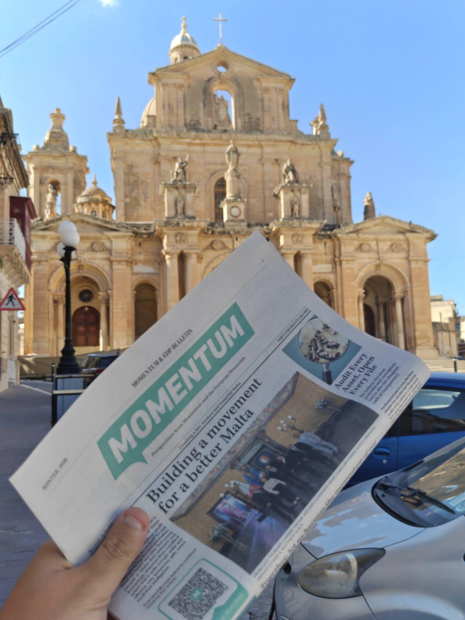 Momentum's newspaper, fresh off the press.