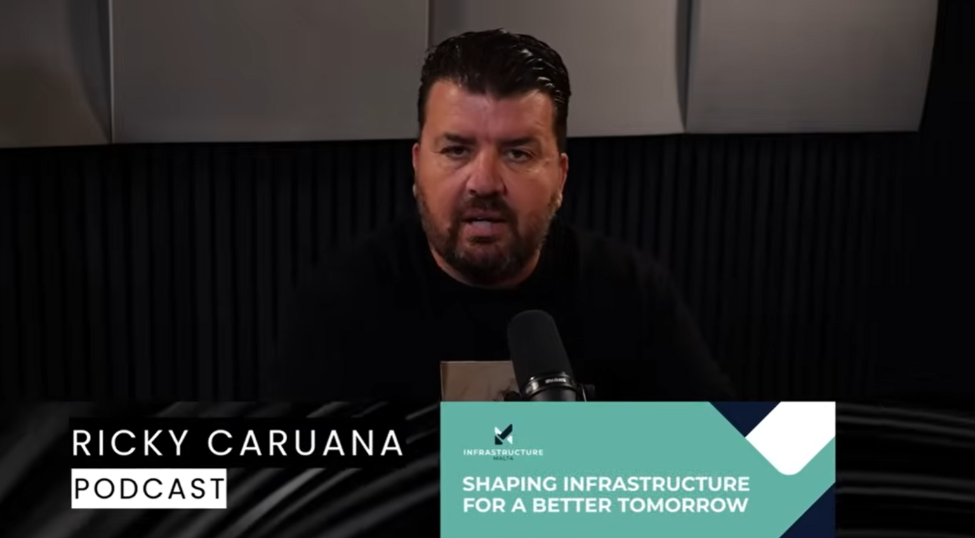 The Infrastructure Malta logo is seen on screen as one of the sponsors of the podcast episode.