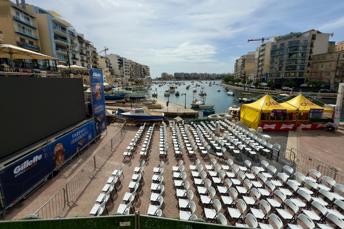 The World Cup fanzone at Spinola Bay. Photo: Jonathan Borg