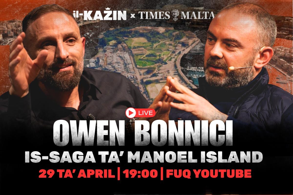 Owen Bonnici will be in the Il-KAŻIN x Times of Malta hot seat at 7pm.