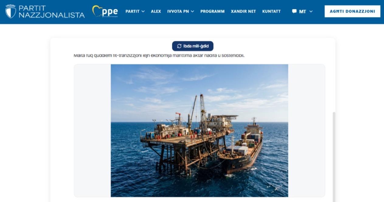 ...only to then generate an image of an oil rig refuelling a rusty tanker out at sea.