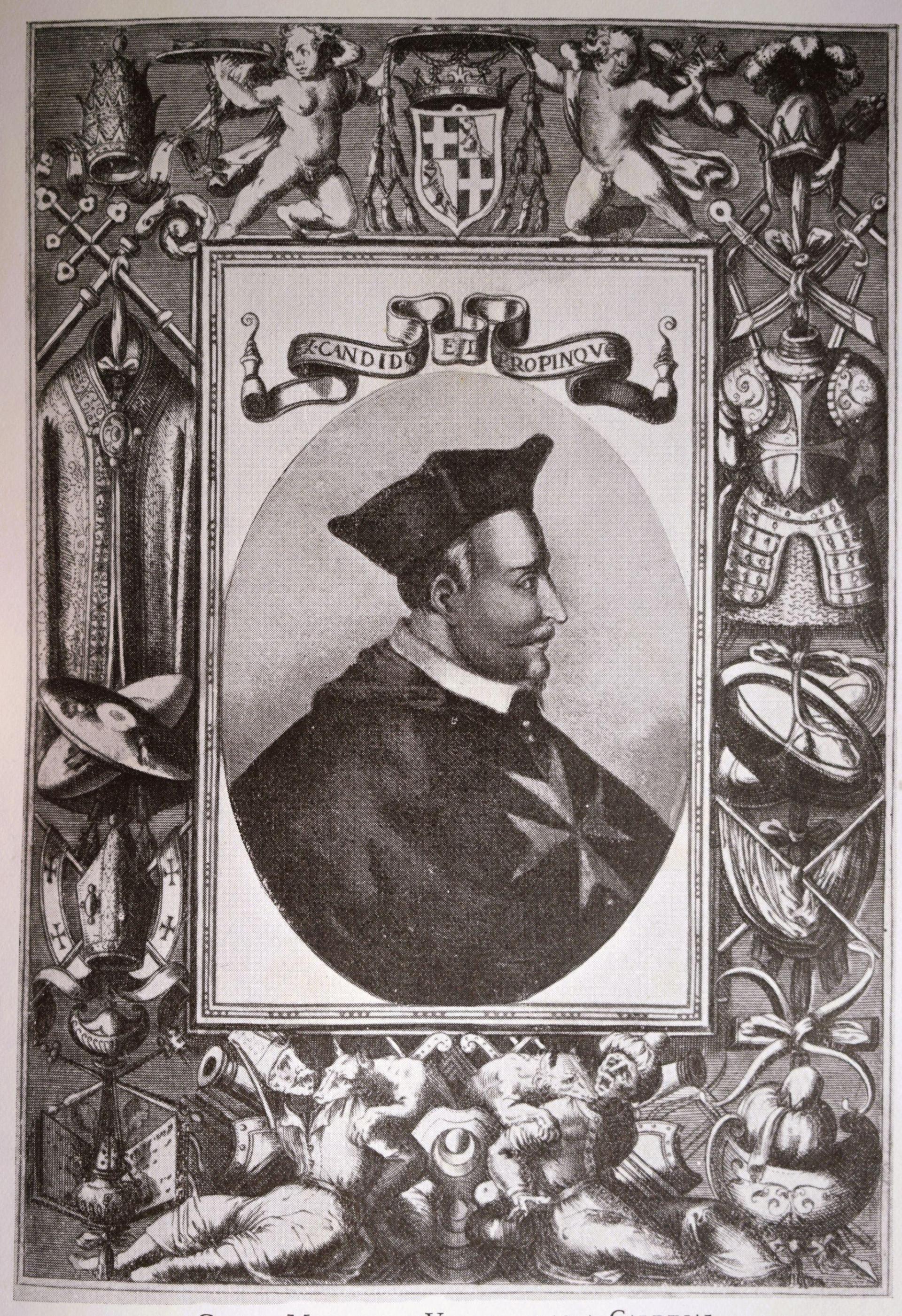 An engraved portrait of Grand Master Verdalle