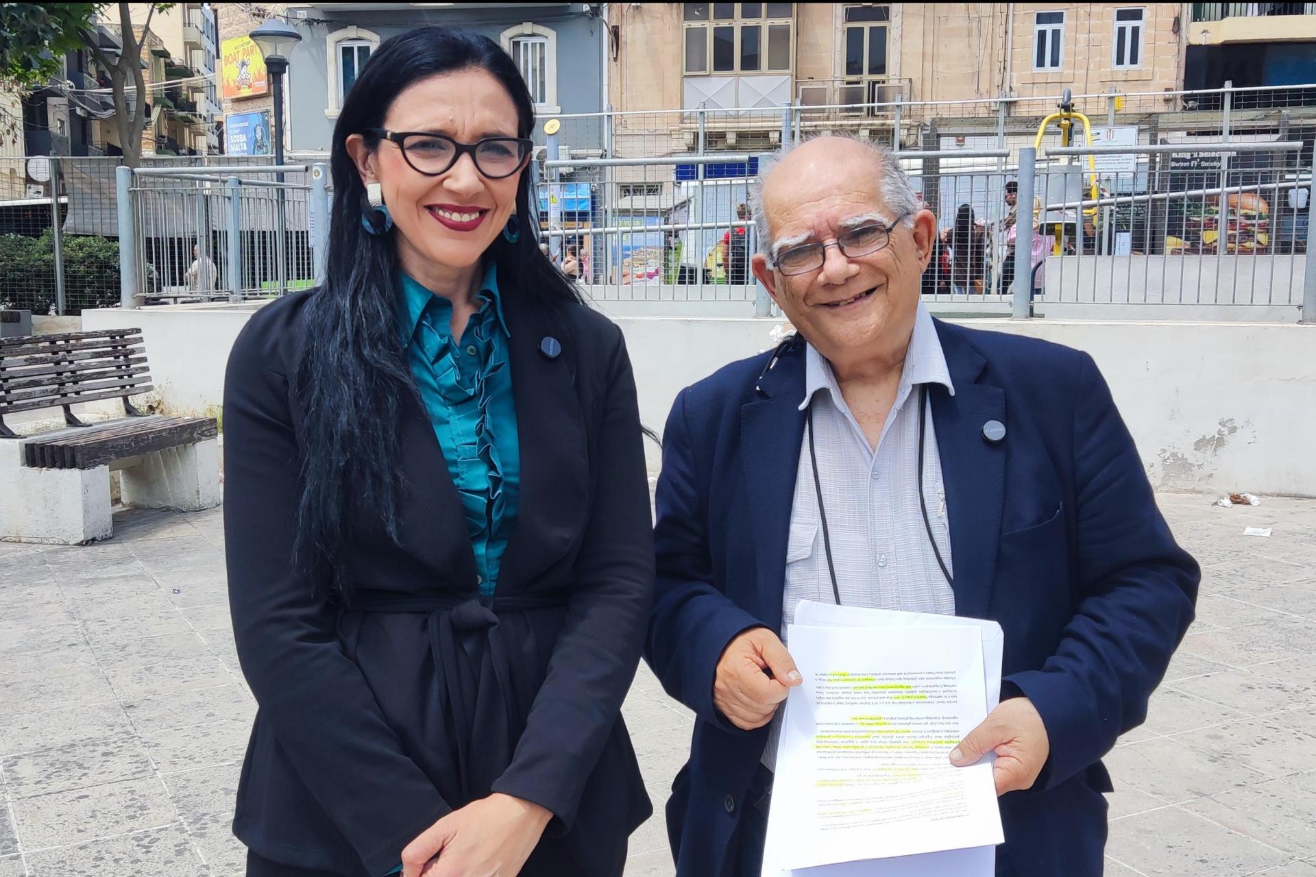 ADPD chairperson Sandra Gauci and deputy chairperson Carmel Cacopardo at Saturday's press conference in Paceville. Photo: ADPD
