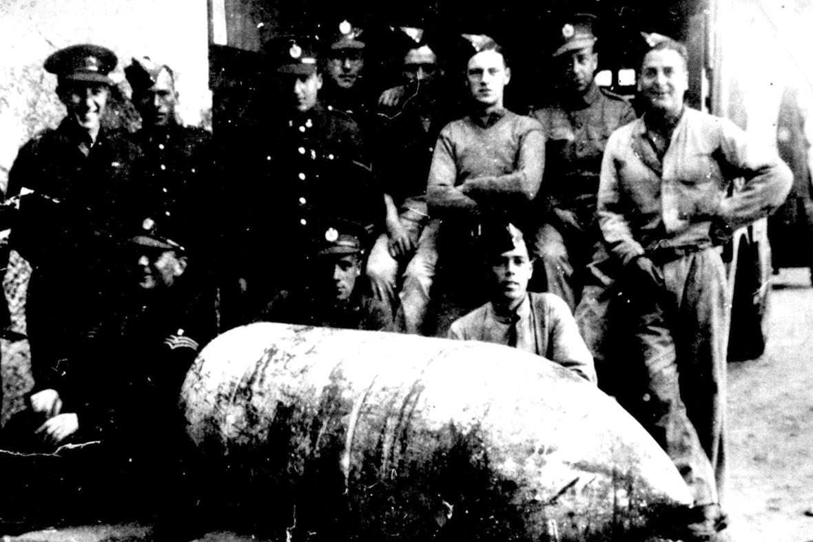 The actual bomb that penetrated the dome of the Mosta parish church but luckily did not explode. It was subsequently made safe in a controlled explosion.