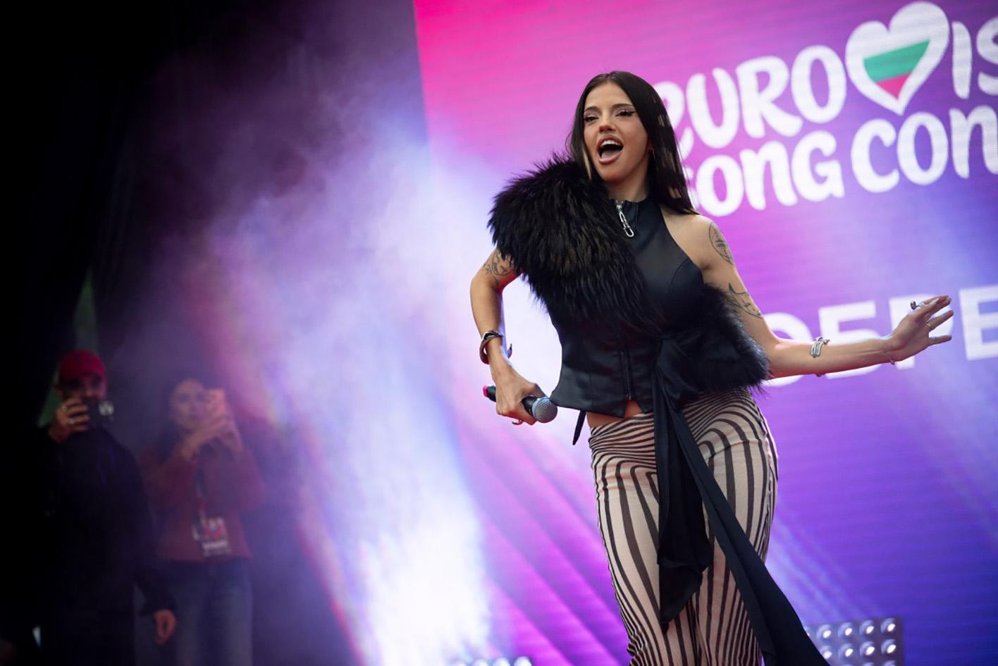 Bulgarian singer Dara performs during a concert in front of the National Gallery of Art after winning the Eurovision Song Contest with her song Bangaranga in Sofia on May 19, 2026. Photo: Antonin THUILLIER/AFP