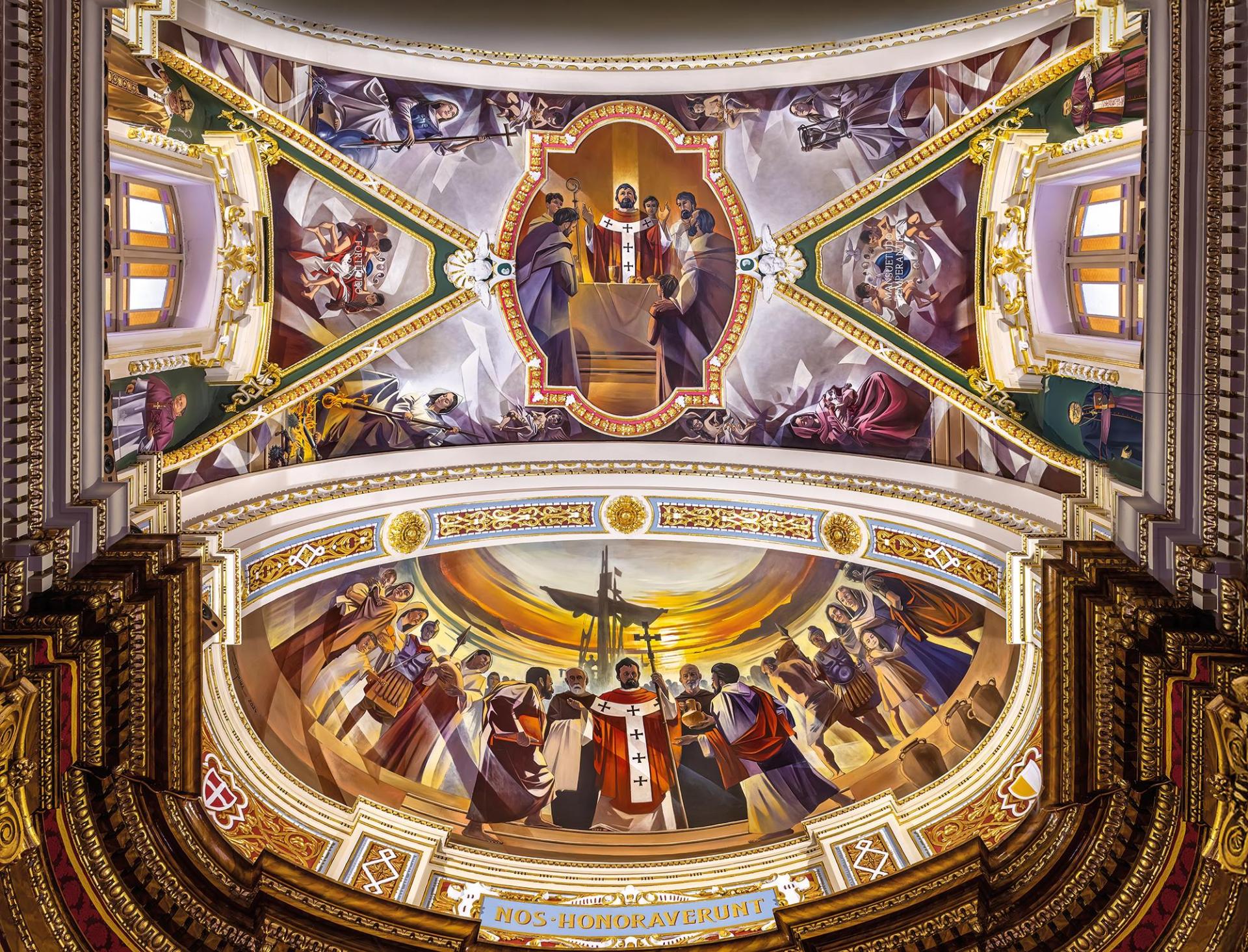 Right apse and vault paintings. Photo: Daniel Cilia